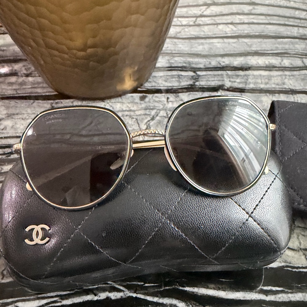 Chanel Silver Frame Sunglasses - image 1